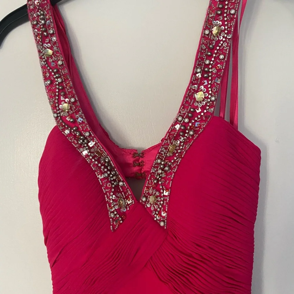 NWT Faviana Fuchsia Backless Gown - Picture 3 of 10